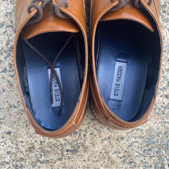 Cognac Steve Madden Plain Toe Oxford - Picture 10 of 11